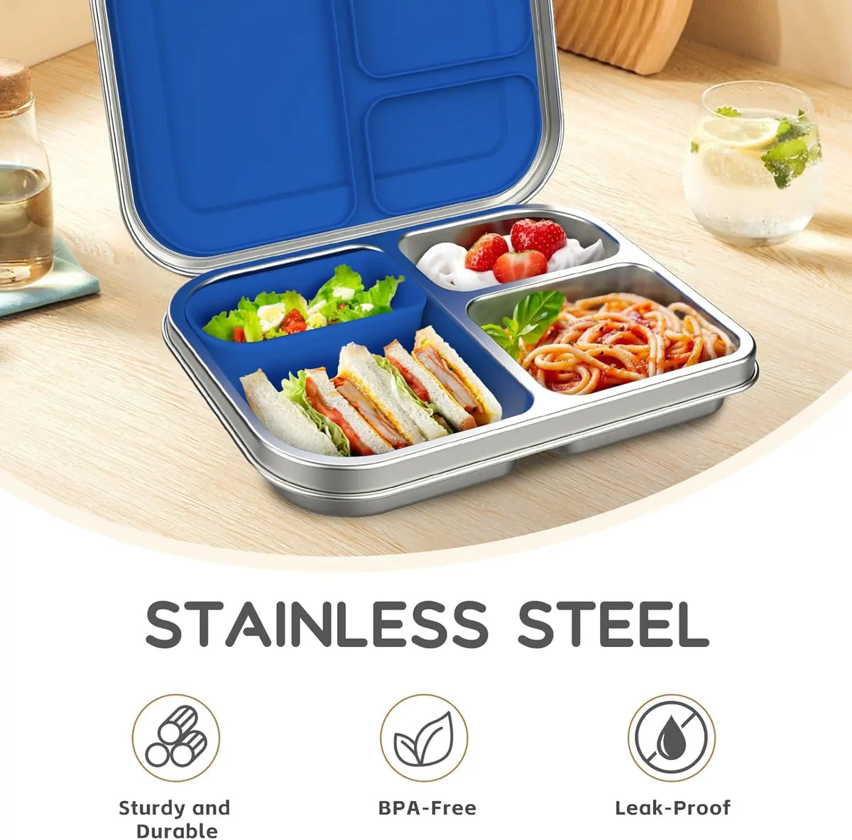 PAWTONG Stainless Steel Kids Bento Lunch Box