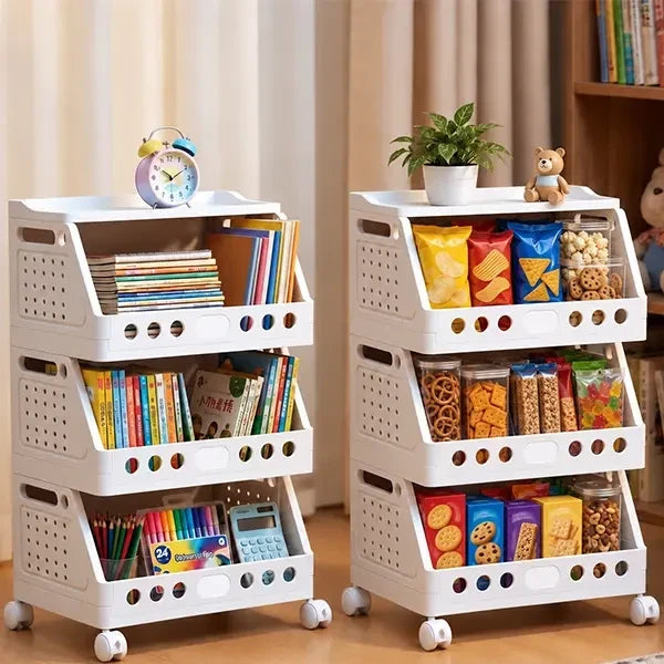 Modular Rolling Plastic Storage Cart