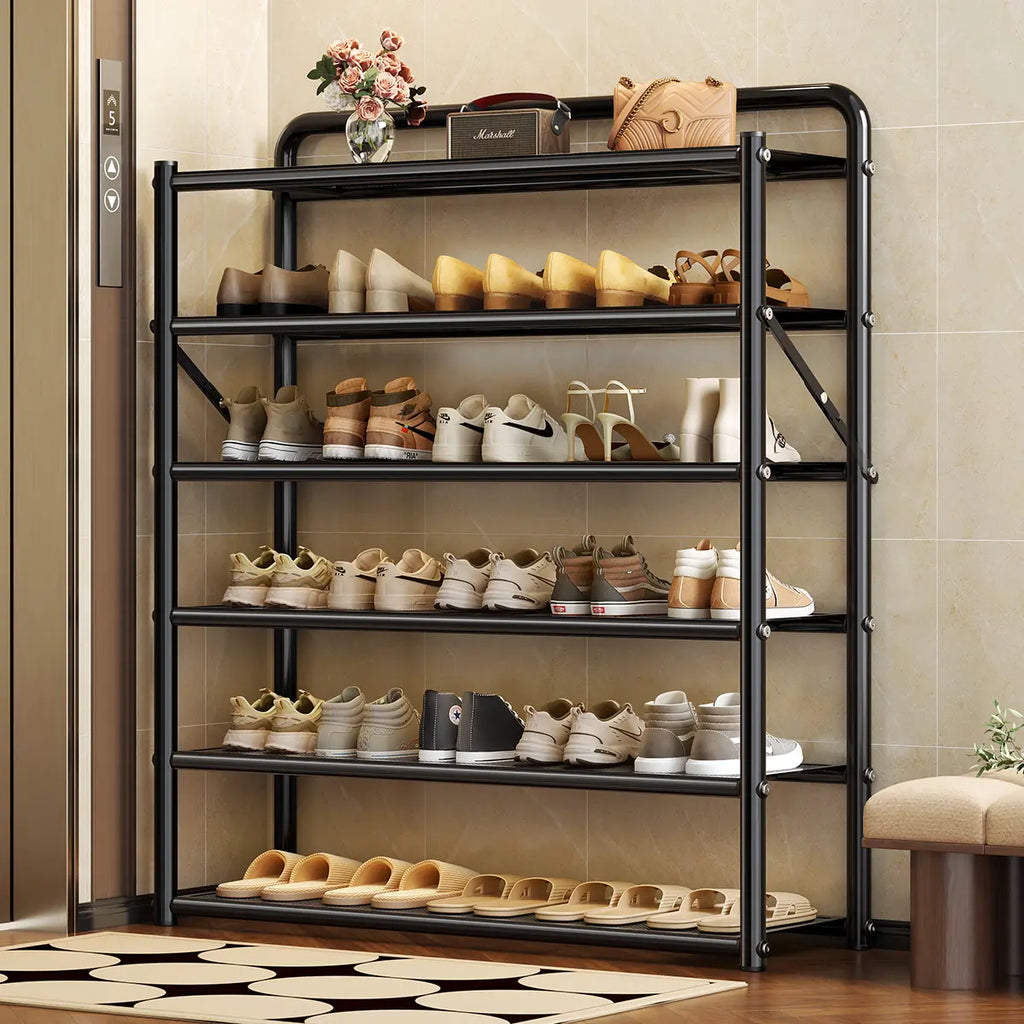 MiaoLi 4-Tier ABS Plastic Adjustable Shoe Rack Organizer for Home