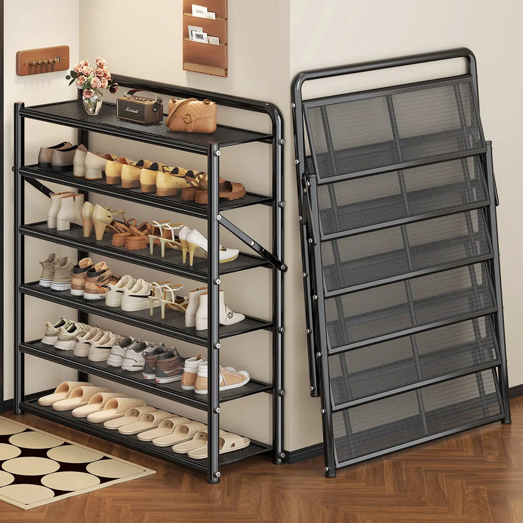 MiaoLi 4-Tier ABS Plastic Adjustable Shoe Rack Organizer for Home